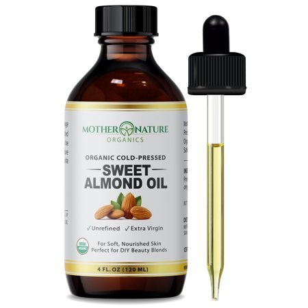 Mother Nature Organics Sweet Almond Oil 4 Oz  100% Pure & Organic