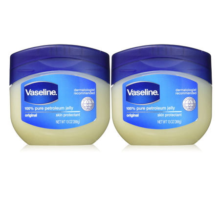 Vaseline 100% Pure Petroleum Jelly  Original Skin Protectant  13 Oz. (2 Pack )