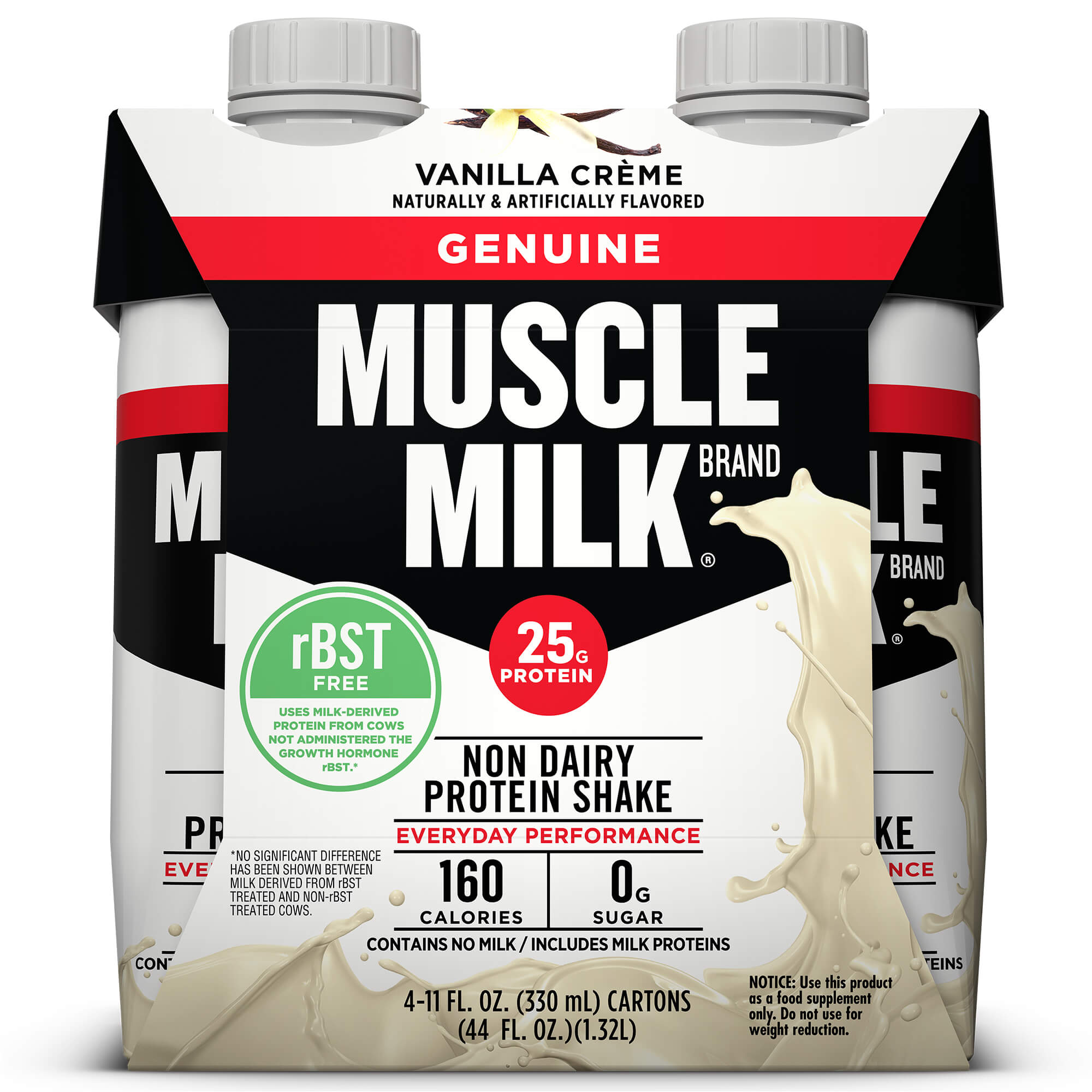 Muscle Milk Non-Dairy Protein Shake Vanilla Creme 11 Fl Oz Each / Pack of 4