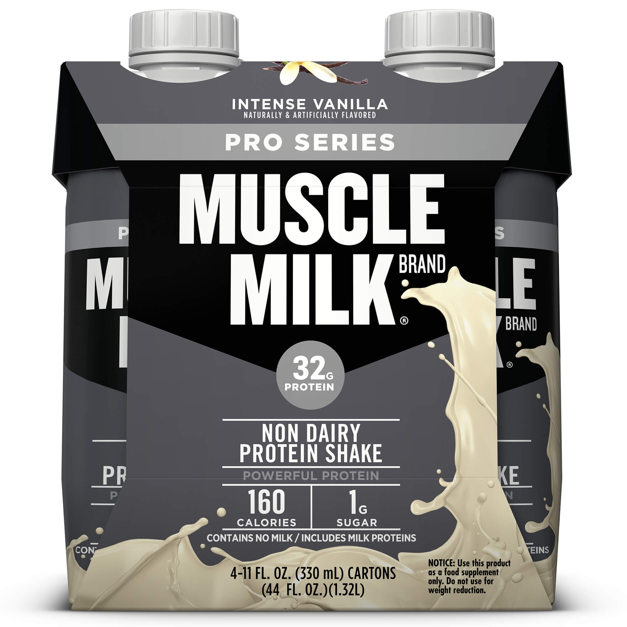 Muscle Milk Pro Series, Protein Shake, Non Dairy, Intense Vanilla, 4 CT