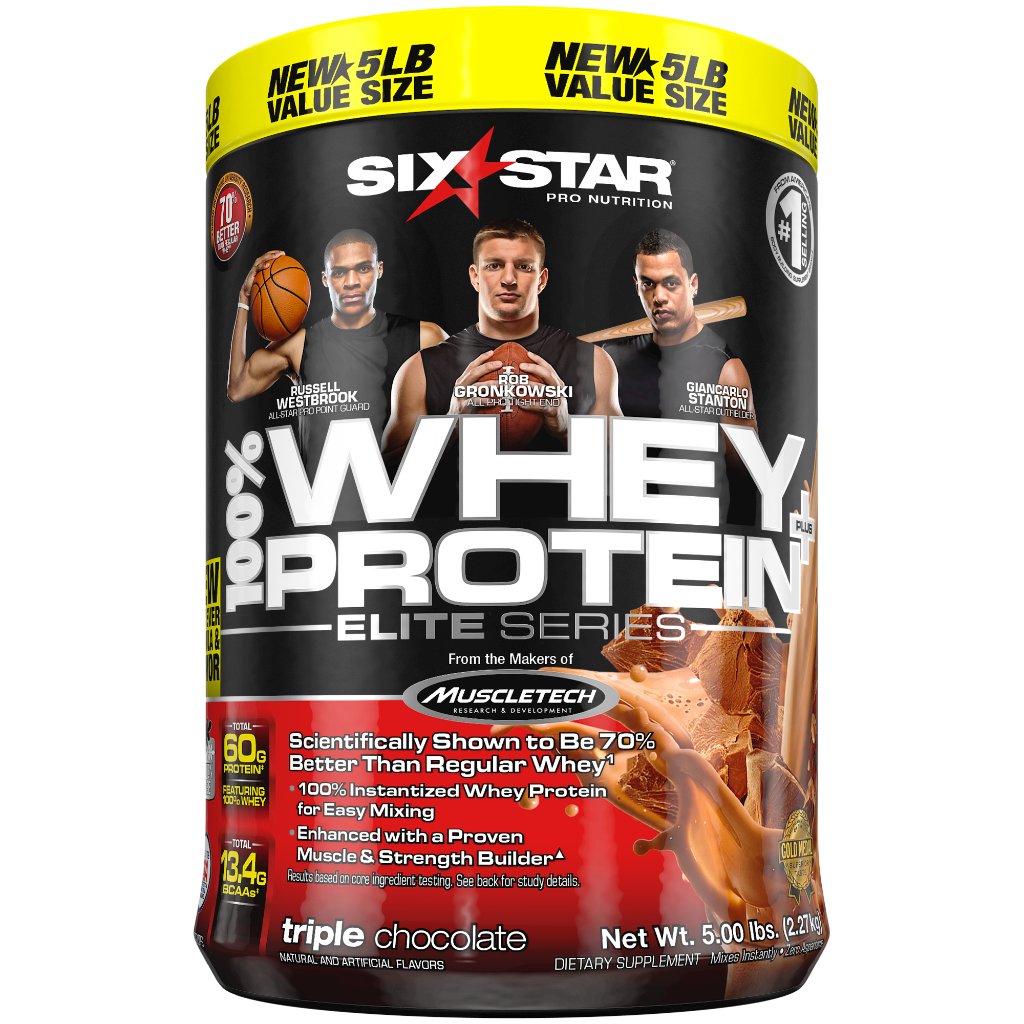 Elite Series 100% Whey Protein Plus, 32g Ultra-Pure Whey Protein Powder, Triple Chocolate, 5 Pound