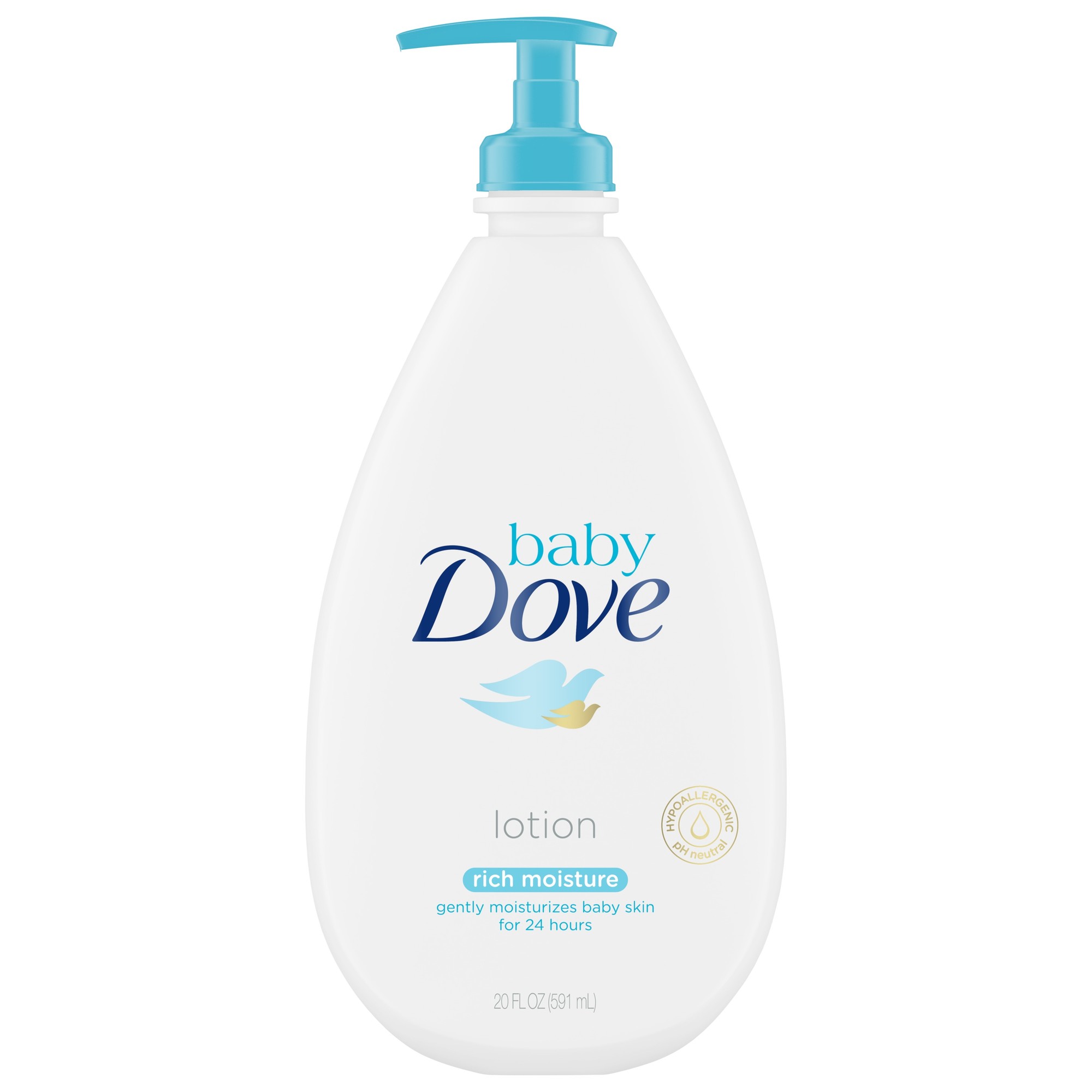 Baby Dove Rich Moisture Sensitive Skin Scented Hypoallergenic Lotion - 20 Fl Oz: Whole Body, Paraben-Free, Sulfate-Free, Phthalate-Free