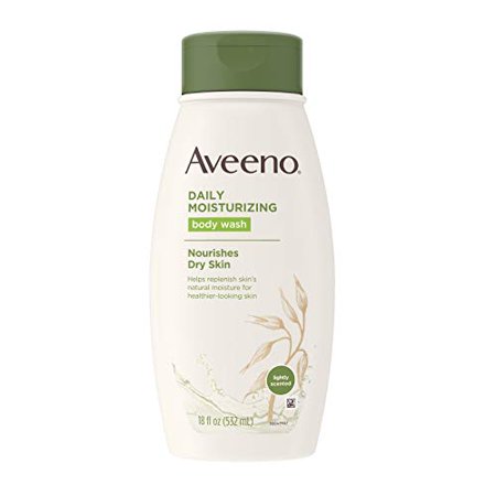 Aveeno Daily Moisturizing Body Wash for Dry Skin with Soothing Oat & Rich Emollients, Creamy Shower Cleanser, Gentle, Soap-Free and Dye-Free, Light Fr