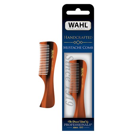 Beard & Moustache Comb for Mens Grooming - Handcrafted & Hand Cut with Cellulose Acetate - Smooth  Rounded Tapered Teeth - Model 3323
