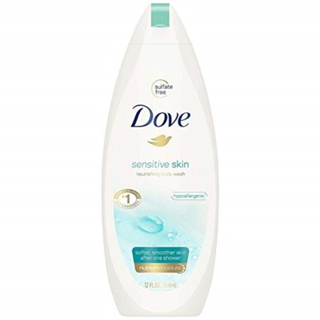 Dove Sensitive Skin Beauty Body Wash 12 Oz (5 Pack)