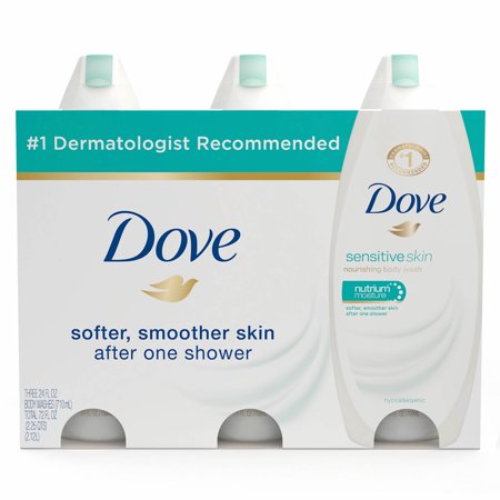 Dove Sensitive Skin Body Wash 24 Oz  3-pack