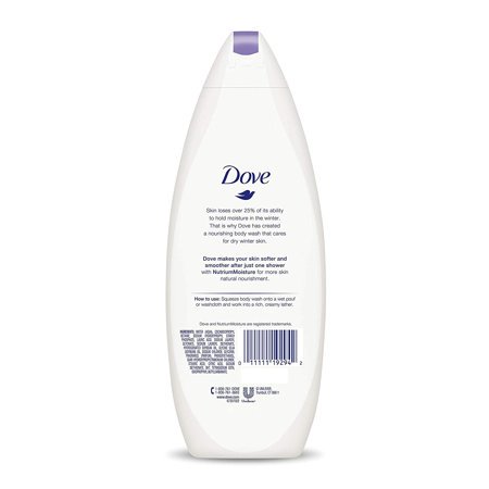 Dove Body Wash to Nourish and Moisturize Dry Skin Winter Care for Softer, Smoother Skin After Just One Shower 22 Oz, 4 Count