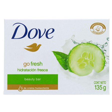 Dove Beauty Bar Soap Go Fresh Cool Moisture, Cucumber and Green Tea Scent,4.75 Oz / 135 Gr (Pack of 12)