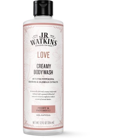 6 Pack - J.R. Watkins Love Creamy Body Wash (Peony & Patchouli) 12 Fl Oz