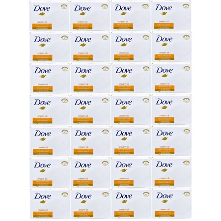 Dove Cream Oil Beauty Cream with Moroccan Argan Oil Bar Soap  3.5 Ounce / 100 Gram (Pack of 28) Imported Version