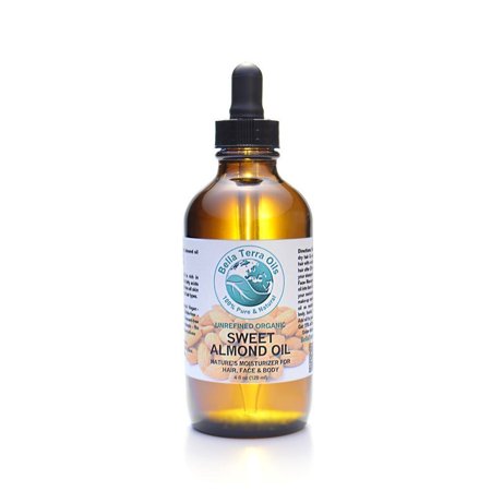 SALE! Sweet Almond Oil 4oz 100% Pure Cold-pressed Unrefined Organic Hexane-free Natural Moisturizer for Skin Hair. Anti-aging Anti-wrinkle Hair Growth