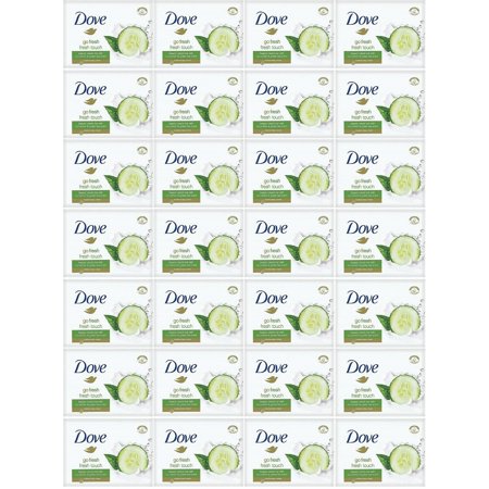 Dove Fresh Touch Beauty Cream Bar Soap  Cucumber & Green Tea Scent  100 Gram / 3.5 Ounce (Pack of 28)