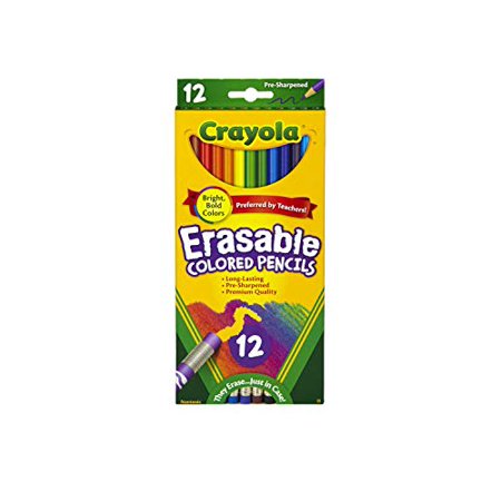 Crayola Erasable Colored Pencils  12 Non-Toxic  Pre-Sharpened  Kids 4 & up  Colors May Vary