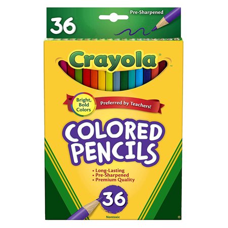 Crayola 36 Piece Set of Assorted Pre Sharpened Classroom Colored Pencils (12 Pack)
