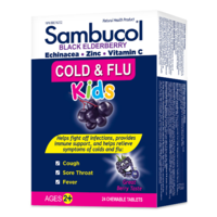 Sambucol Black Elderberry Cold and Glue Kids Chewable Tablets