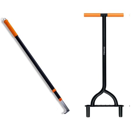 Fiskars 9862 Coring Lawn Aerator and 9863 Deck Flosser (Bundle  2 Items)