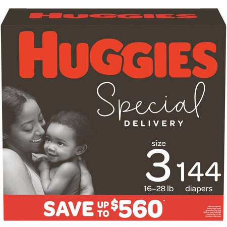 Huggies Special Delivery Hypoallergenic Baby Diapers, Size 3 - 144 Ct. (16 -28 Lb.)