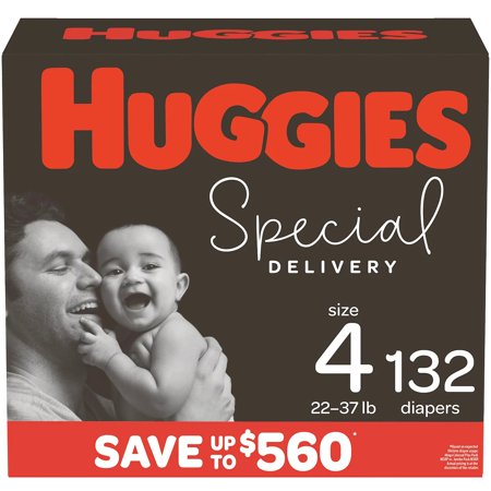 Huggies Special Delivery Hypoallergenic Baby Diapers Size: 4 -132 Ct. (22 -37 Lb.)