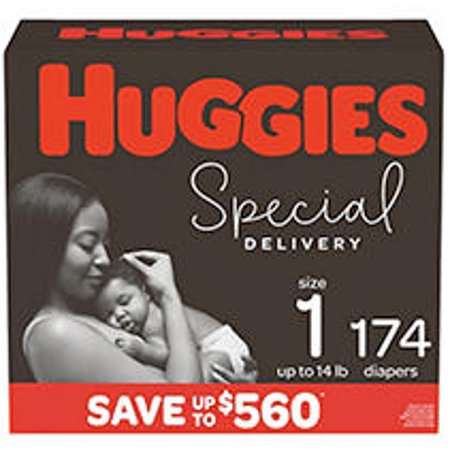 Huggies Special Delivery Hypoallergenic Baby Diapers  Size 1 - 174 Ct. (up to 14 Lb.)