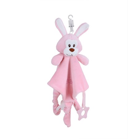 Binpure Security Blanket Baby Lovey Unisex Animal Face Comforter Soft Adorable Plush Bed Embroidered Blankie for Newborn Toddler