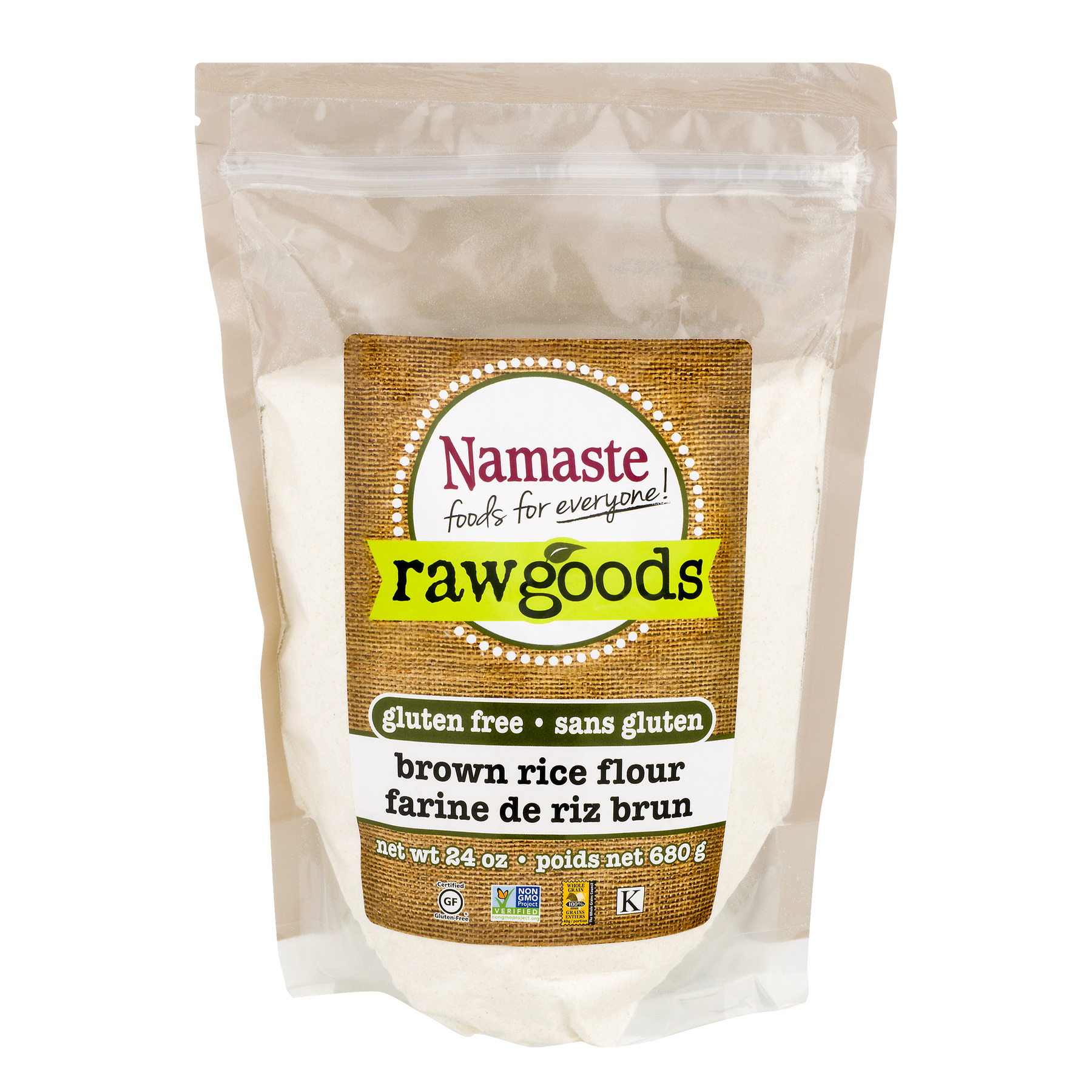 Namaste Foods Raw Goods Brown Rice Flour Gluten Free -- 24 Oz