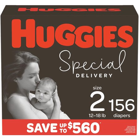 Huggies Special Delivery Hypoallergenic Baby Diapers Size 2 -156 Ct. 12 -18 Lb.