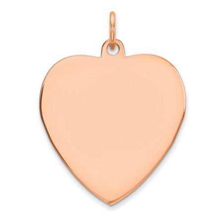 Pink Sterling Silver Engraveable Heart Polished Front/Satin Back Disc Charm 9318