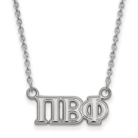Solid 925 Sterling Silver Official Pi Beta Phi Medium Pend Pendant Necklace Charm Chain - with Secure Lobster Lock Clasp 18  (Width = 18mm )