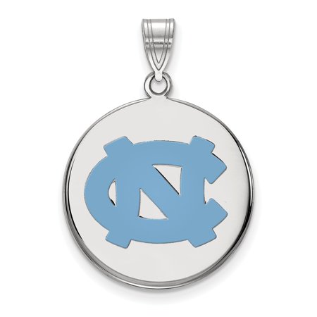 Solid 925 Sterling Silver Official University of North Carolina Large Enamel Disc Pend - 28mm X 21mm