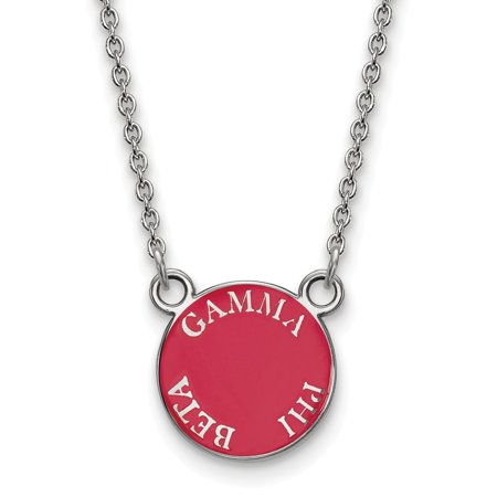 925 Sterling Silver Rh-plated LogoArt Gamma Phi Beta Sm Enl Pend with Necklace; for Adults and Teens; for Women and Men