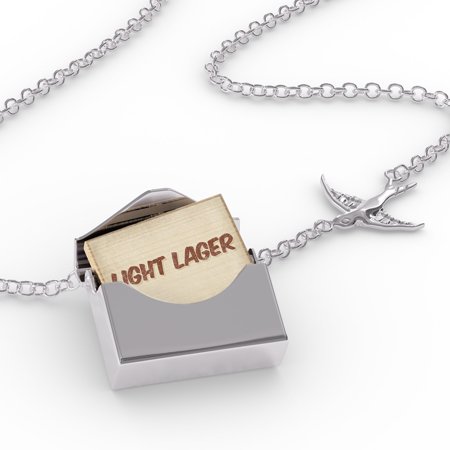 Locket Necklace Light Lager Beer  Vintage Style in a Silver Envelope Neonblond