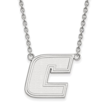 Solid 925 Sterling Silver Official the U of Tenn at Chattanooga Lg Pend Pendant Necklace Charm Chain - with Secure Lobster Lock Clasp 18  (Width = 20m