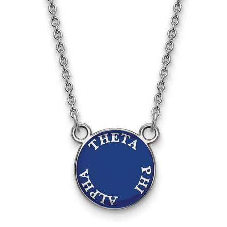 925 Sterling Silver Rh-plated LogoArt Theta Phi Alpha Sm Enl Pend with Necklace; for Adults and Teens; for Women and Men
