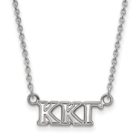 Solid 925 Sterling Silver Official Kappa Kappa Gamma Extra Small Tiny Pend Pendant Necklace Charm Chain - with Secure Lobster Lock Clasp 18