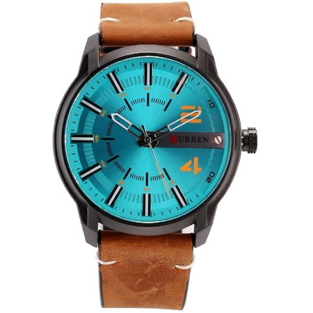 A Stylish Men Sports Watch with a Suede Finish Leather Band #8306