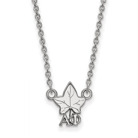 925 Sterling Silver Rh-plated LogoArt Alpha Phi XS Pend with Necklace; 18 Inch; for Adults and Teens; for Women and Men