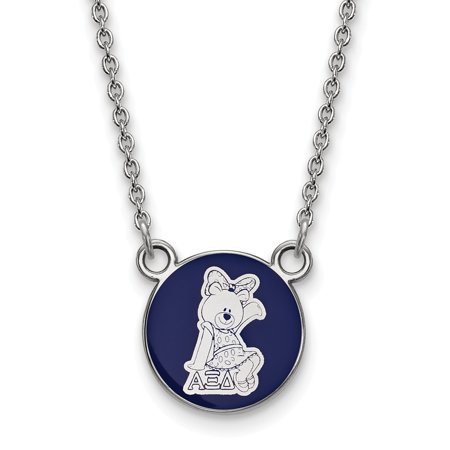 925 Sterling Silver Rh-plated LogoArt Alpha Xi Delta Sm Enl Pend with Necklace; for Adults and Teens; for Women and Men