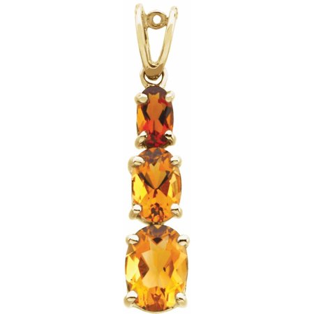 Bella Grace Mens  Womens 14K Yellow Citrine & Madeira Citrine Pendant  14K Yellow  Pendant  Polished  Gen Citrine & Madeira Cit Pend