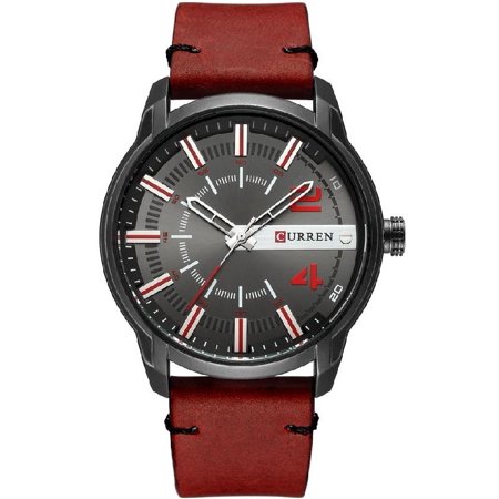 A Stylish Men Sports Watch with a Suede Finish Leather Band #8306