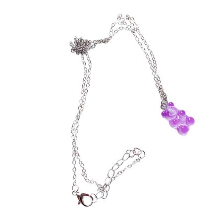 Top Deals Cute Colorful Bear Gummy Necklace Korean Clavicle Chain Korean Version Female Noble Temperament Pendant
