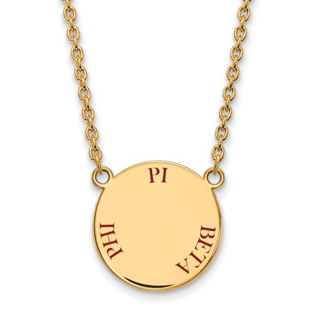 925 Sterling Silver Enamel Gold-Plated Official Pi Beta Phi Large Enl Pend Pendant Necklace Charm Chain - with Secure Lobster Lock Clasp 18  (Width = 