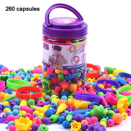 Snap Pop Beads for Girls Toys - Kids Jewelry Making Kit Pop-Bead Art and Craft Kits DIY Bracelets Necklace Hairband and Rings Toy