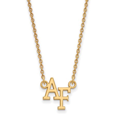 925 Sterling Silver Yellow Gold-Plated Official United States Air Force Academy Small Pend Neck - with Secure Lobster Lock Clasp 18  (Width = 10mm )