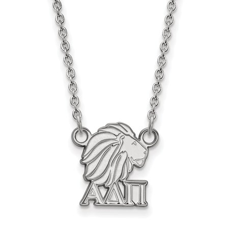 Solid 925 Sterling Silver Official Alpha Delta Pi Extra Small Tiny Pend Pendant Necklace Charm Chain - with Secure Lobster Lock Clasp 18