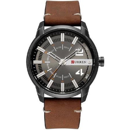 A Stylish Men Sports Watch with a Suede Finish Leather Band #8306
