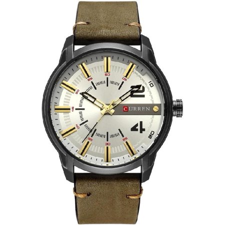 A Stylish Men Sports Watch with a Suede Finish Leather Band #8306