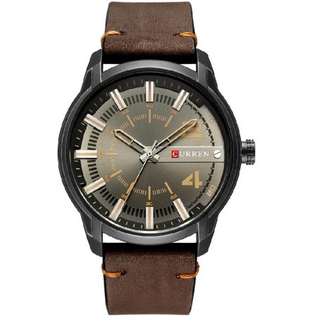 A Stylish Men Sports Watch with a Suede Finish Leather Band #8306
