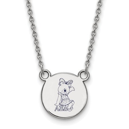 925 Sterling Silver Rh-plated LogoArt Alpha Xi Delta Sm Enl Pend with Necklace; for Adults and Teens; for Women and Men