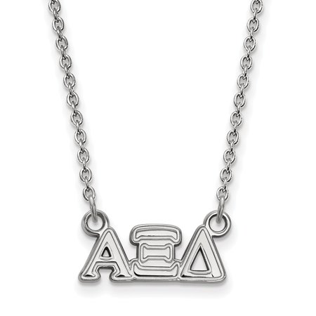 925 Sterling Silver Rh-plated LogoArt Alpha Xi Delta XS Pend with Necklace; 18 Inch; for Adults and Teens; for Women and Men