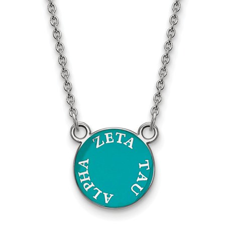 925 Sterling Silver Rh-plated LogoArt Zeta Tau Alpha Sm Enl Pend with Necklace; for Adults and Teens; for Women and Men